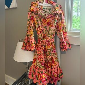 Farm Rio Multicolor Floral Dress with Belt